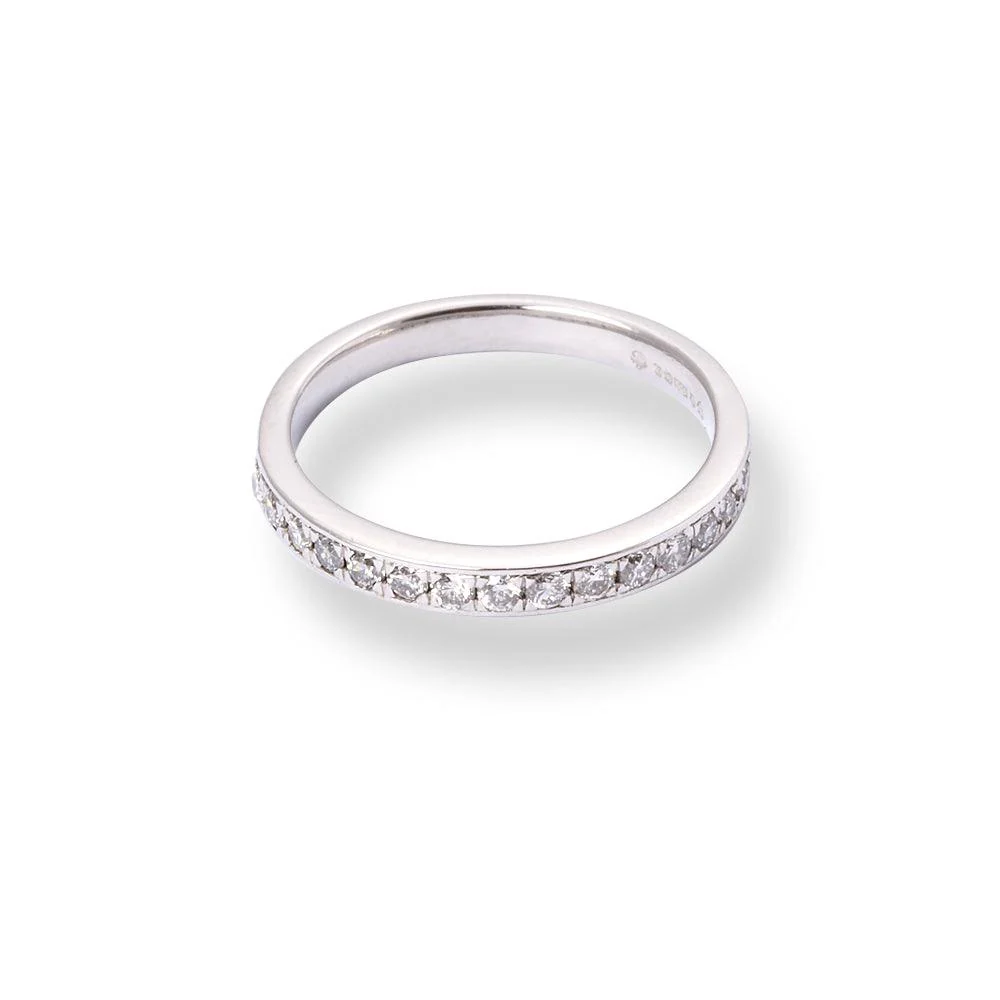 Platinum Round Brilliant Cut Diamond Claw Set Half-Eternity Band LR-6695 - Image 2