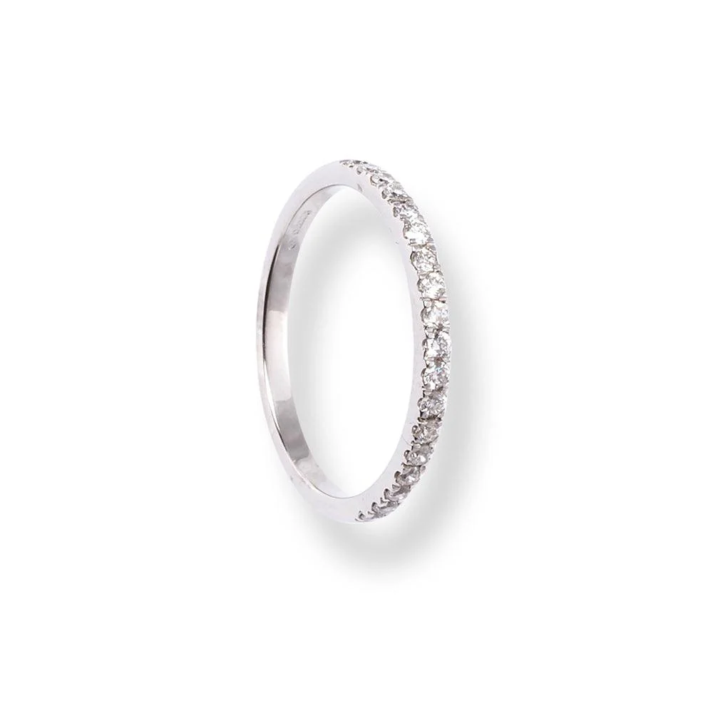 Platinum Round Brilliant Cut Diamond Claw Set Half-Eternity Band LR-6700 - Image 4
