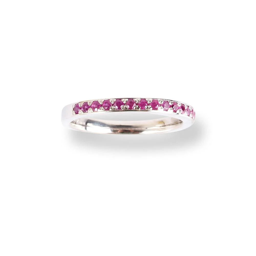 Platinum Ruby Half-Eternity Band LR-6670 - Image 3