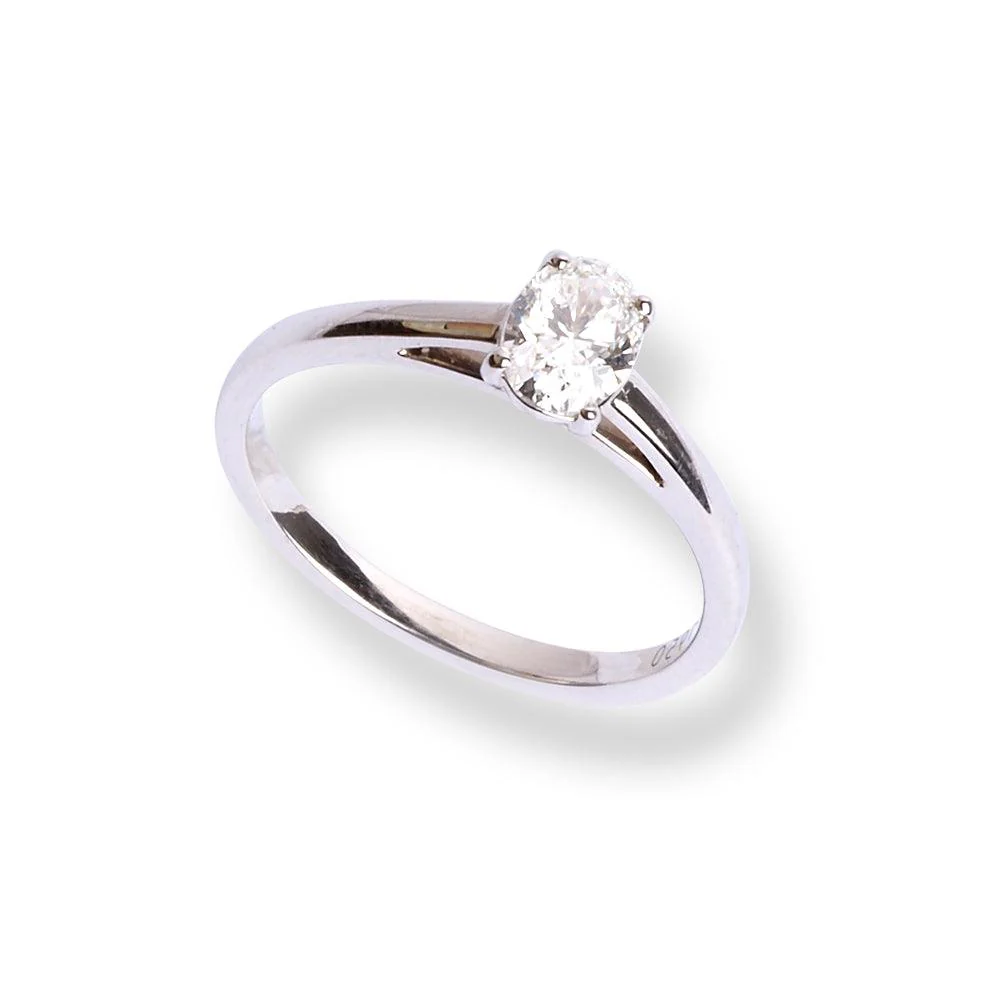 Platinum Solitaire Oval Brilliant Diamond Engagement Ring LR-6720 - Image 4