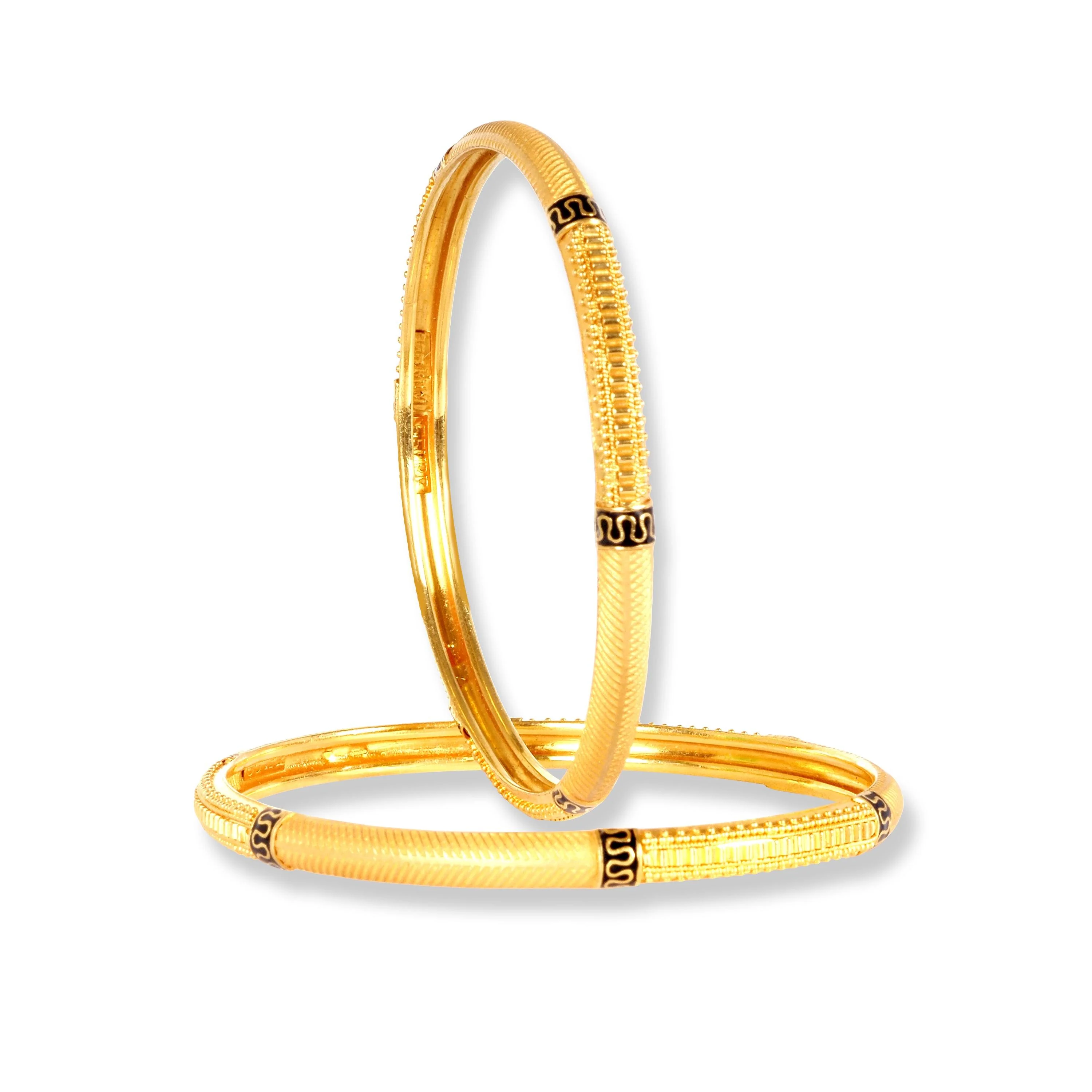 Pair of 22ct Gold Bangles with Black Rhodium Plating -Stylish 22ct Gold Bangles - Image 3