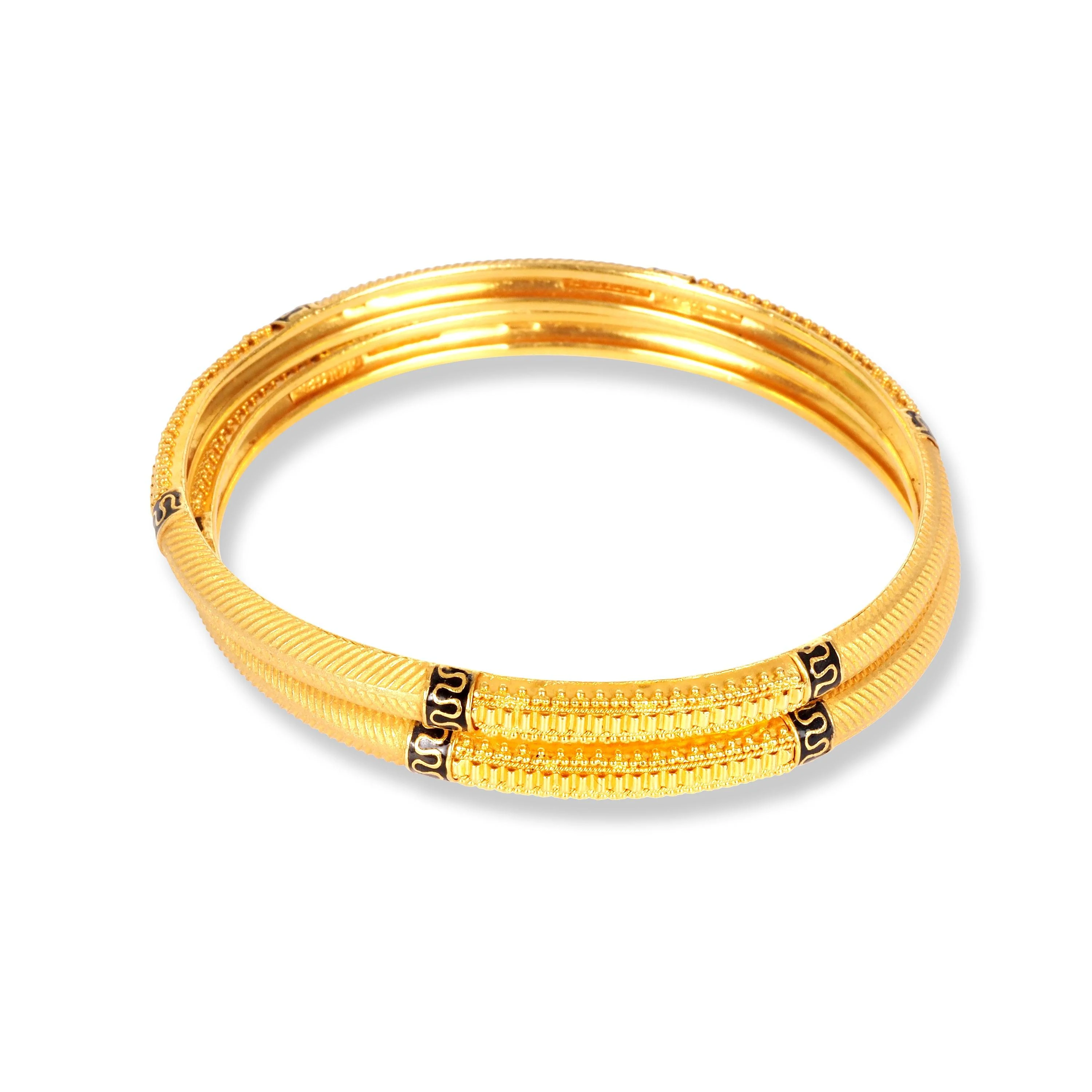 Pair of 22ct Gold Bangles with Black Rhodium Plating -Stylish 22ct Gold Bangles - Image 4