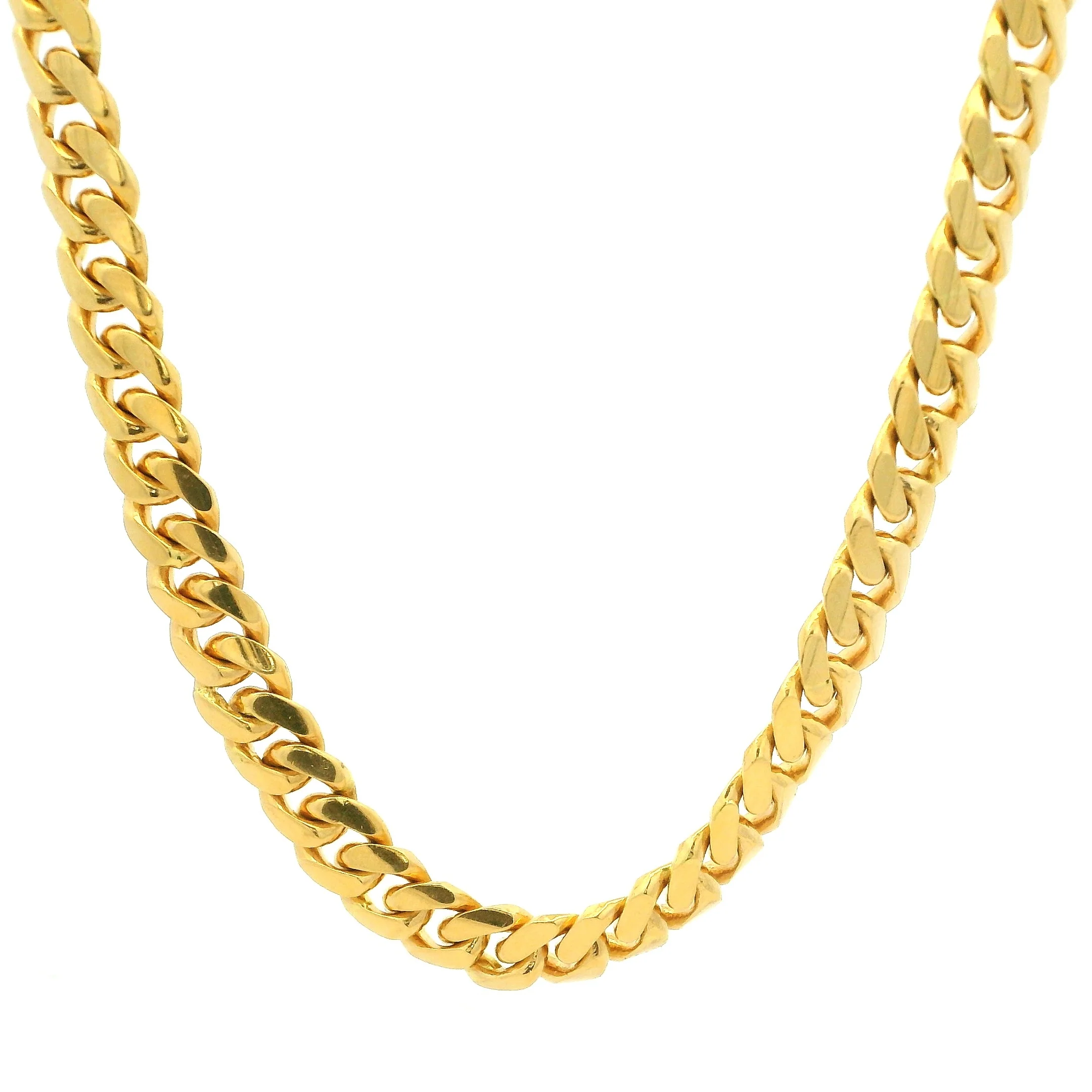 Solid 22ct Yellow Gold Cuban Link Chain with Lobster Clasp Necklace - Image 8