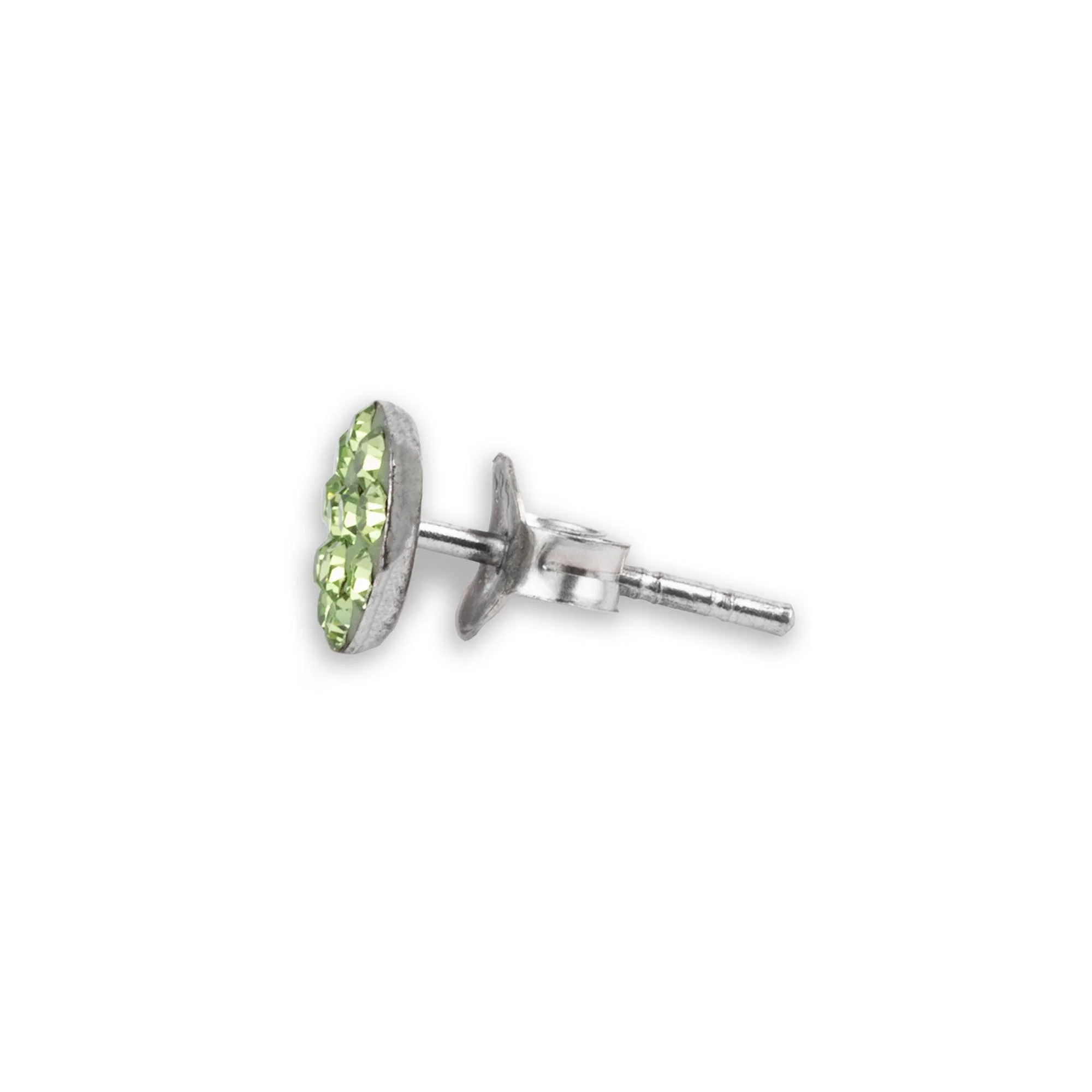 Sterling Silver Green Austrian Crystal Stud Earrings | Elegant Push Back Style - Image 3
