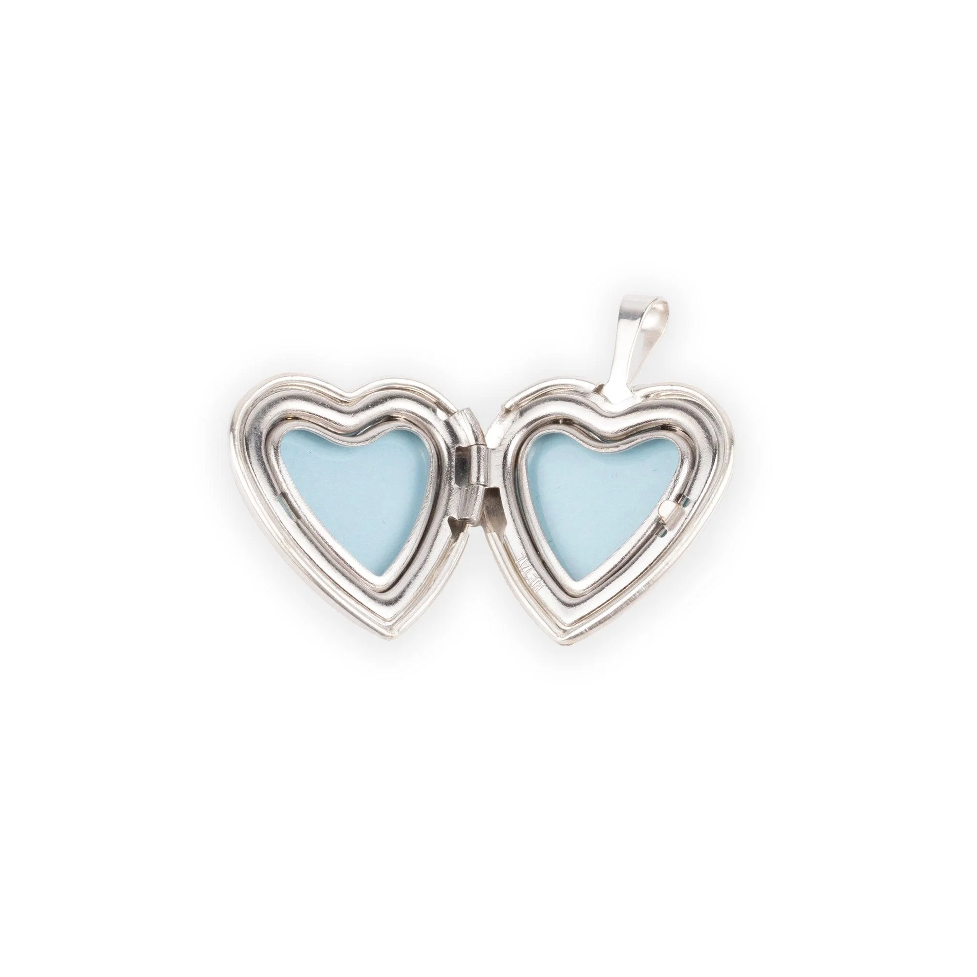 Sterling Silver Heart Locket Pendant | Polished Front Keepsake Charm - Image 2